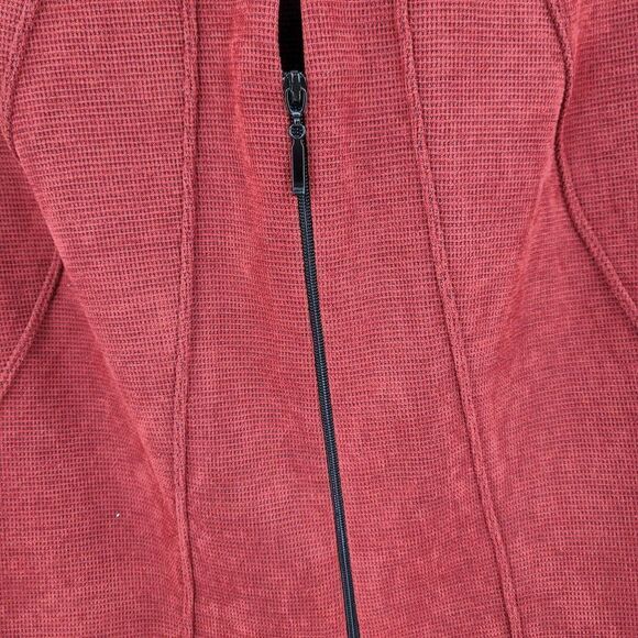 Vintage 80's R&K Originals Collarless Starburst Zip Up Blazer 14 Red Textured - Picture 4 of 10